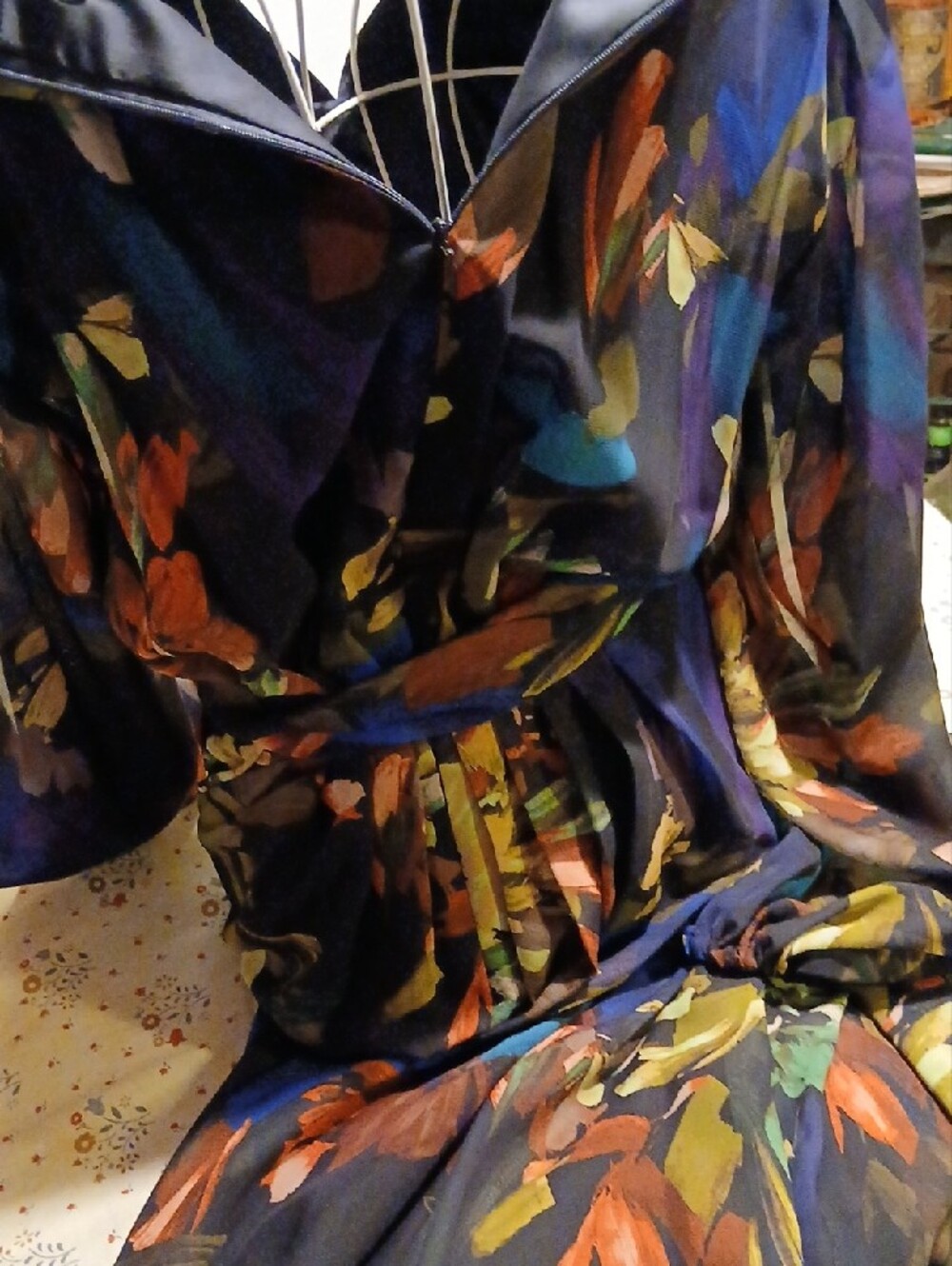 Alex Marie Navy Maxi Dress with Green, Brown & Blue Floral Print - Picture 14 of 16